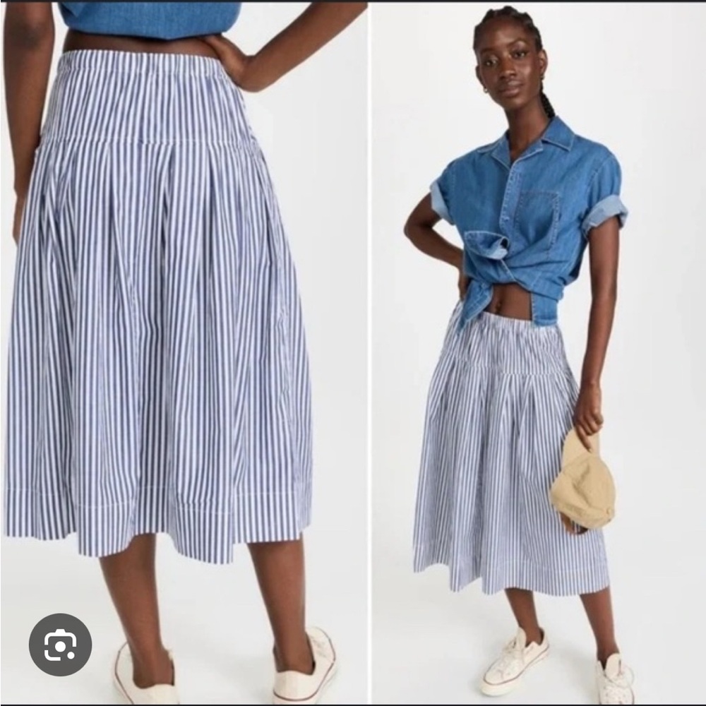 NWOT Alex Mill June Striped Skirt Blue Midi Skirt size M